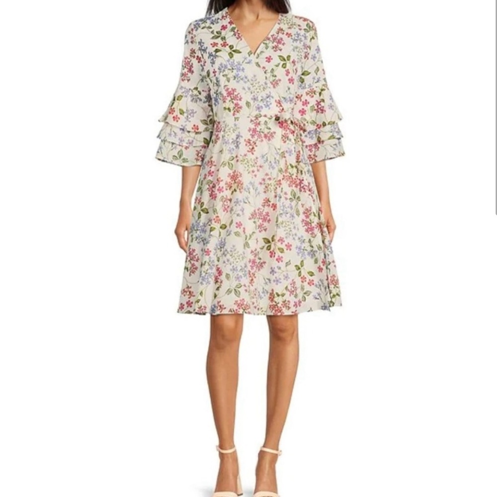 Calvin Klein Floral Wrap Around Dress
